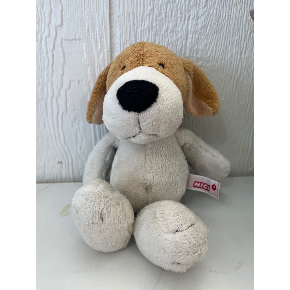 NICI‎ Dog Plush Stuffed Animal Brown White Beanie Baby Style Soft Toy